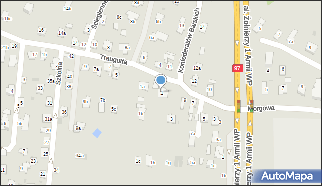 Rzeszów, Traugutta Romualda, gen., 1, mapa Rzeszów