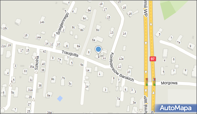 Rzeszów, Traugutta Romualda, gen., 4, mapa Rzeszów