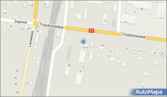 Sandomierz, Trześniowska, 2B, mapa Sandomierza