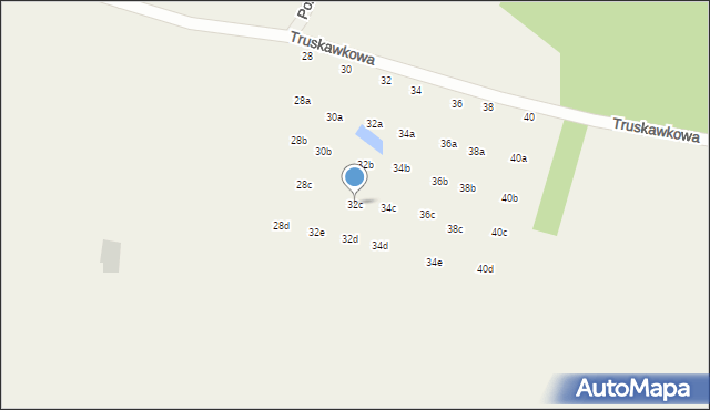 Sapowice, Truskawkowa, 32c, mapa Sapowice