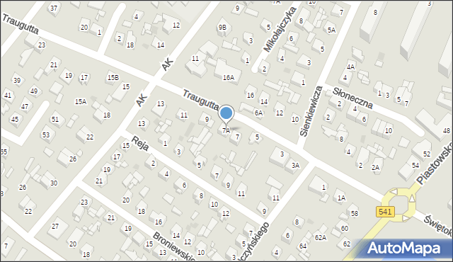 Sierpc, Traugutta Romualda, gen., 7A, mapa Sierpc