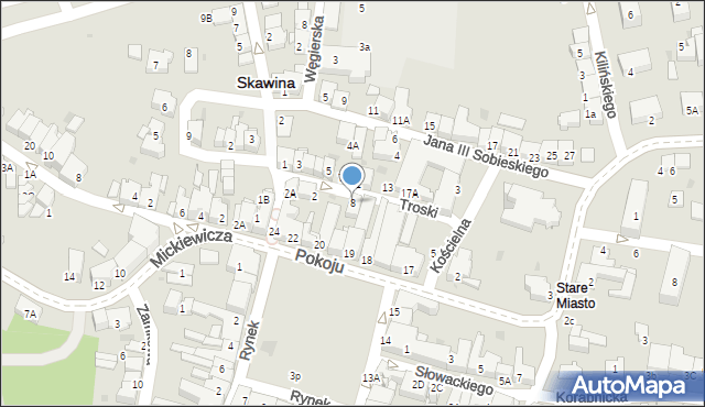 Skawina, Troski Walentego, ks., 8, mapa Skawina