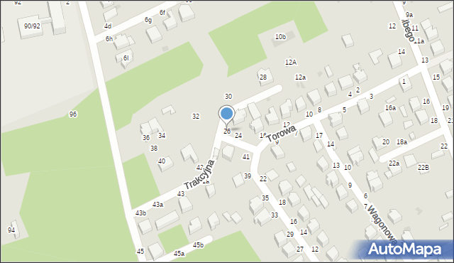 Skierniewice, Trakcyjna, 26, mapa Skierniewic