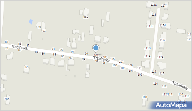 Skierniewice, Trzcińska, 101, mapa Skierniewic