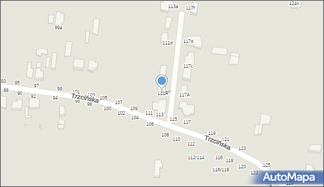 Skierniewice, Trzcińska, 111A, mapa Skierniewic