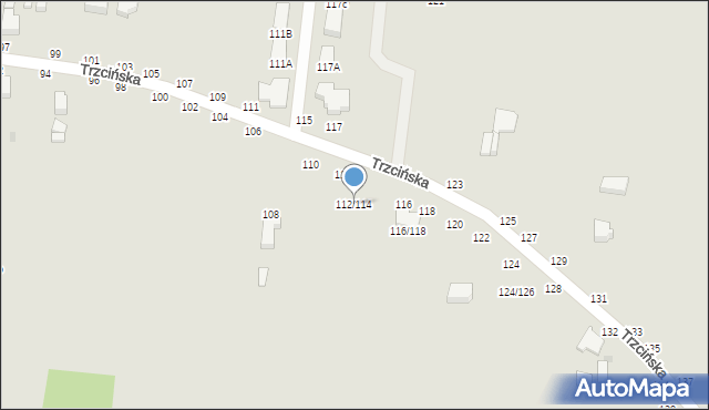 Skierniewice, Trzcińska, 112/114, mapa Skierniewic