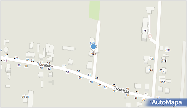 Skierniewice, Trzcińska, 61a, mapa Skierniewic