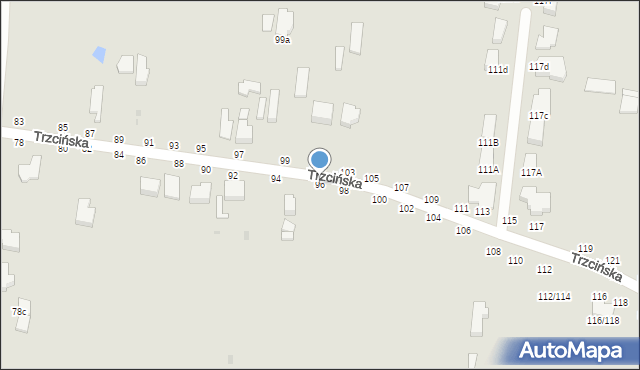 Skierniewice, Trzcińska, 96, mapa Skierniewic