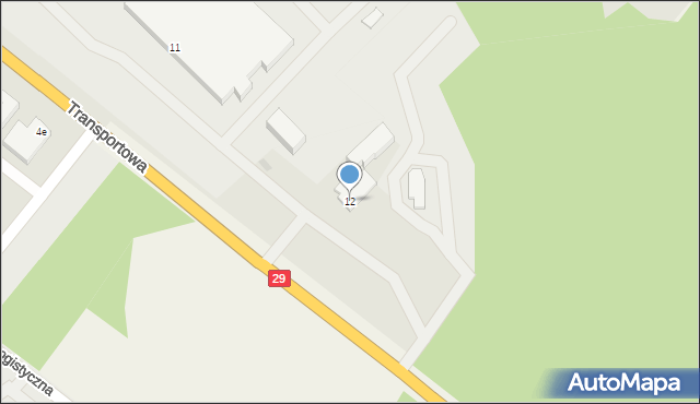 Słubice, Transportowa, 12, mapa Słubice