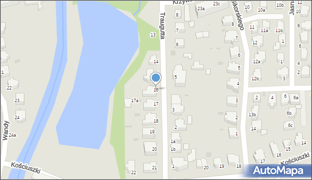 Słupsk, Traugutta Romualda, gen., 16, mapa Słupska