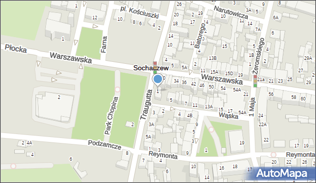 Sochaczew, Traugutta Romualda, gen., 1, mapa Sochaczew