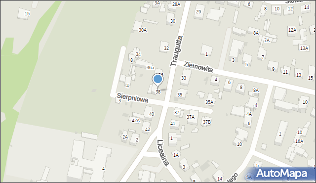 Sochaczew, Traugutta Romualda, gen., 38, mapa Sochaczew