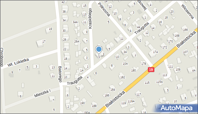 Sokółka, Traugutta Romualda, gen., 1, mapa Sokółka