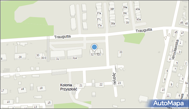 Sosnowiec, Traugutta Romualda, gen., 32a, mapa Sosnowca