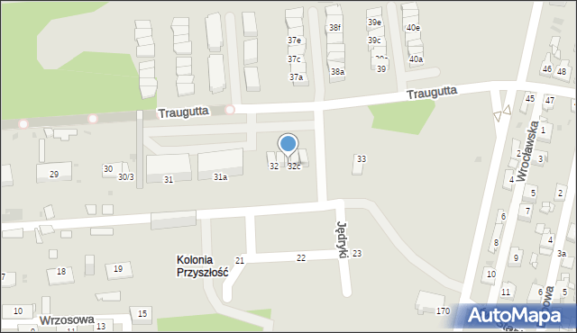 Sosnowiec, Traugutta Romualda, gen., 32b, mapa Sosnowca