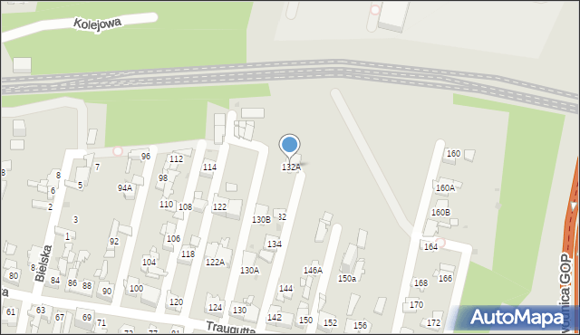 Sosnowiec, Traugutta Romualda, gen., 132A, mapa Sosnowca