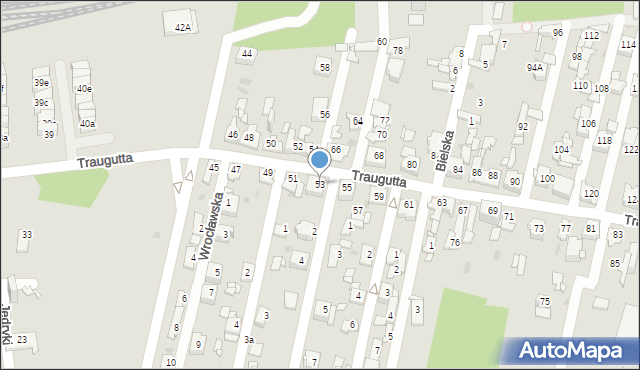 Sosnowiec, Traugutta Romualda, gen., 53, mapa Sosnowca