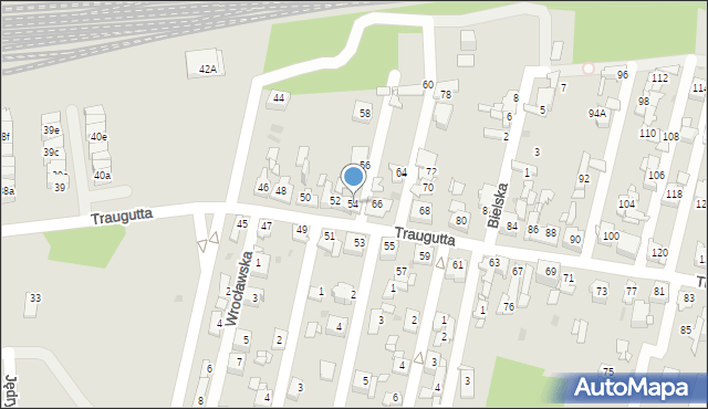 Sosnowiec, Traugutta Romualda, gen., 54, mapa Sosnowca