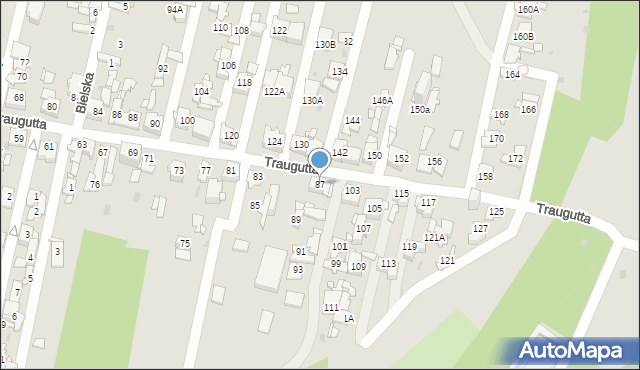 Sosnowiec, Traugutta Romualda, gen., 87, mapa Sosnowca