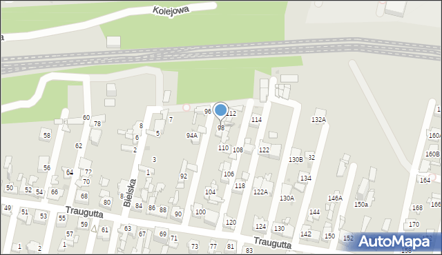 Sosnowiec, Traugutta Romualda, gen., 98, mapa Sosnowca