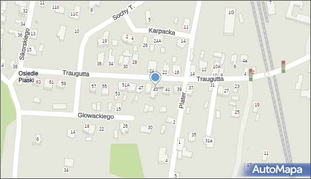 Stalowa Wola, Traugutta Romualda, gen., 43, mapa Stalowa Wola