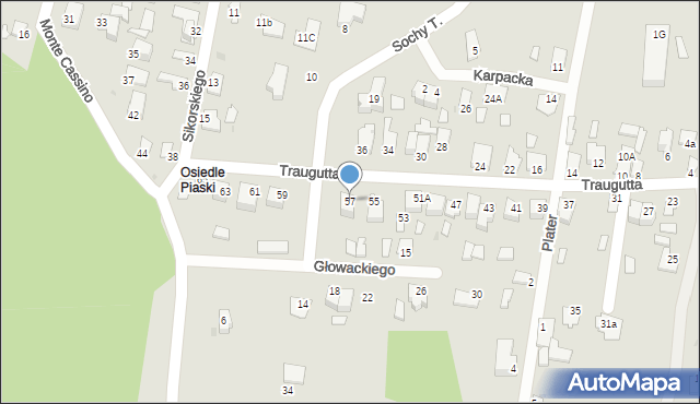 Stalowa Wola, Traugutta Romualda, gen., 57, mapa Stalowa Wola