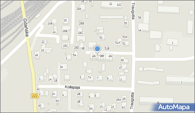 Starogard Gdański, Traugutta Romualda, gen., 49h, mapa Starogard Gdański