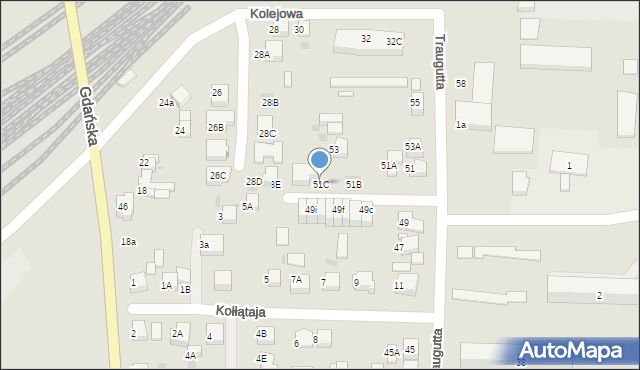 Starogard Gdański, Traugutta Romualda, gen., 51C, mapa Starogard Gdański