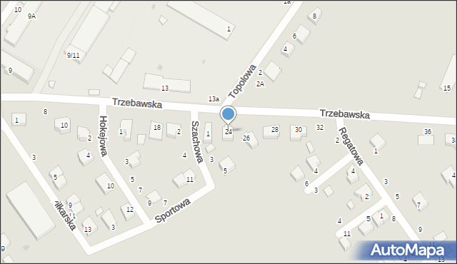 Stęszew, Trzebawska, 24, mapa Stęszew