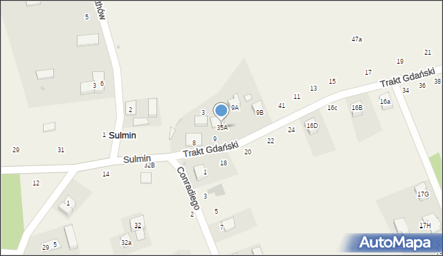 Sulmin, Trakt Gdański, 35A, mapa Sulmin