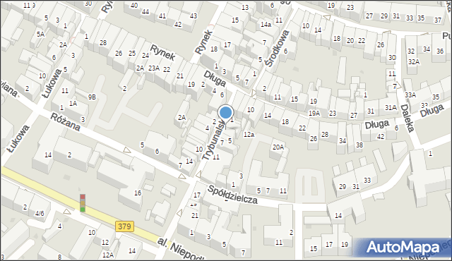 Świdnica, Trybunalska, 3, mapa Świdnicy