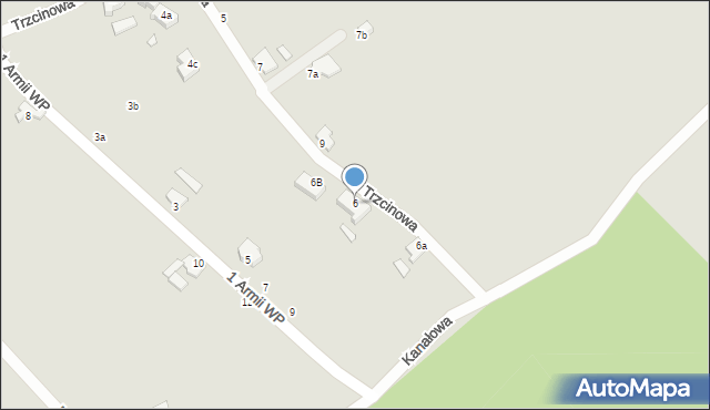 Świnoujście, Trzcinowa, 6, mapa Świnoujście