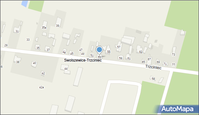 Swolszewice Małe, Trzciniec, 53, mapa Swolszewice Małe