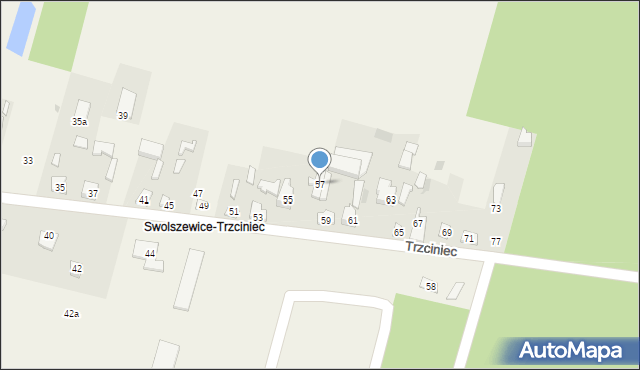 Swolszewice Małe, Trzciniec, 57, mapa Swolszewice Małe