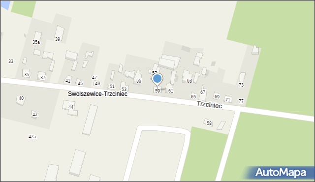 Swolszewice Małe, Trzciniec, 59, mapa Swolszewice Małe