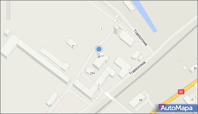 Szczecin, Transportowa, 25, mapa Szczecina