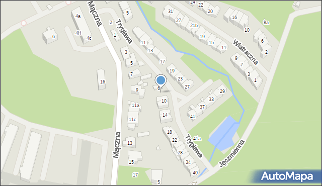 Szczecin, Trygława, 8, mapa Szczecina