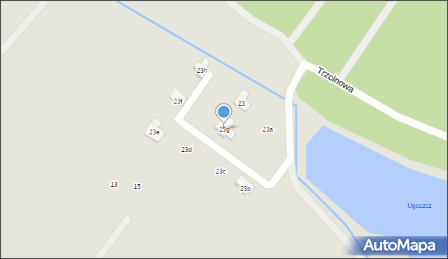 Szczecin, Trzcinowa, 23g, mapa Szczecina