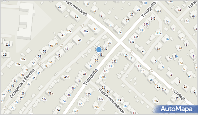 Szczecin, Traugutta Romualda, gen., 34, mapa Szczecina