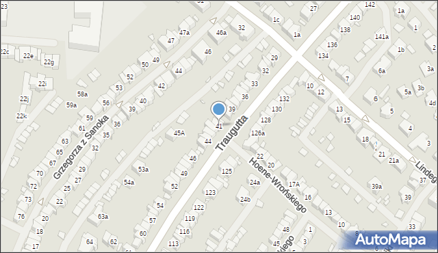 Szczecin, Traugutta Romualda, gen., 41, mapa Szczecina