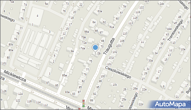 Szczecin, Traugutta Romualda, gen., 74, mapa Szczecina
