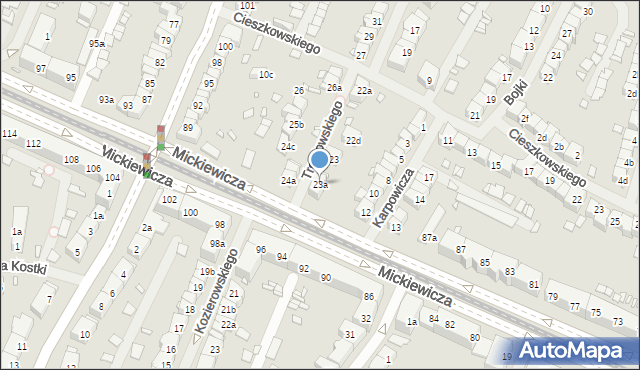 Szczecin, Trentowskiego Bronisława, 23a, mapa Szczecina