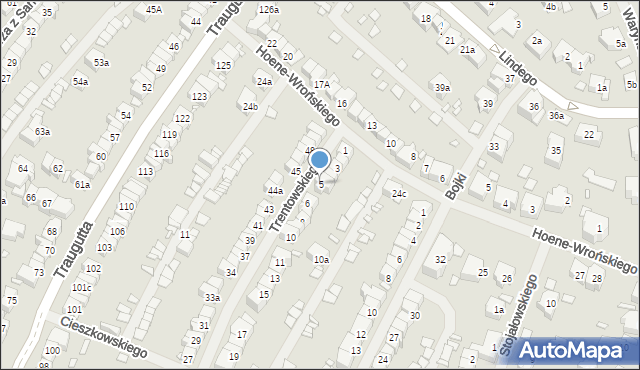 Szczecin, Trentowskiego Bronisława, 5, mapa Szczecina