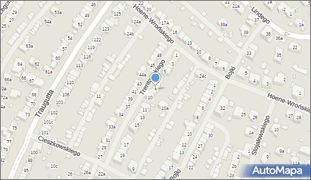 Szczecin, Trentowskiego Bronisława, 8, mapa Szczecina