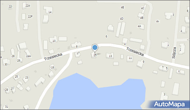 Szczecinek, Trzesiecka, 15, mapa Szczecinek