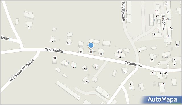 Szczecinek, Trzesiecka, 38, mapa Szczecinek