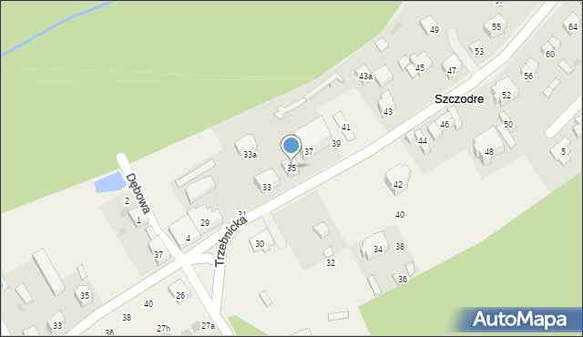 Szczodre, Trzebnicka, 35, mapa Szczodre