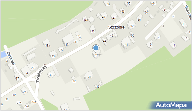 Szczodre, Trzebnicka, 42, mapa Szczodre