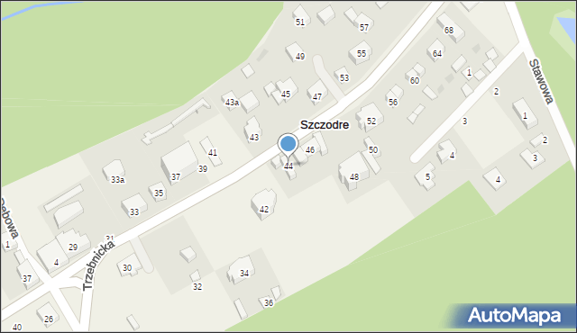 Szczodre, Trzebnicka, 44, mapa Szczodre