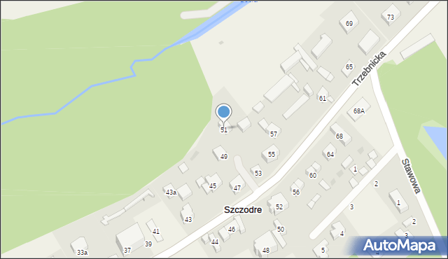 Szczodre, Trzebnicka, 51, mapa Szczodre